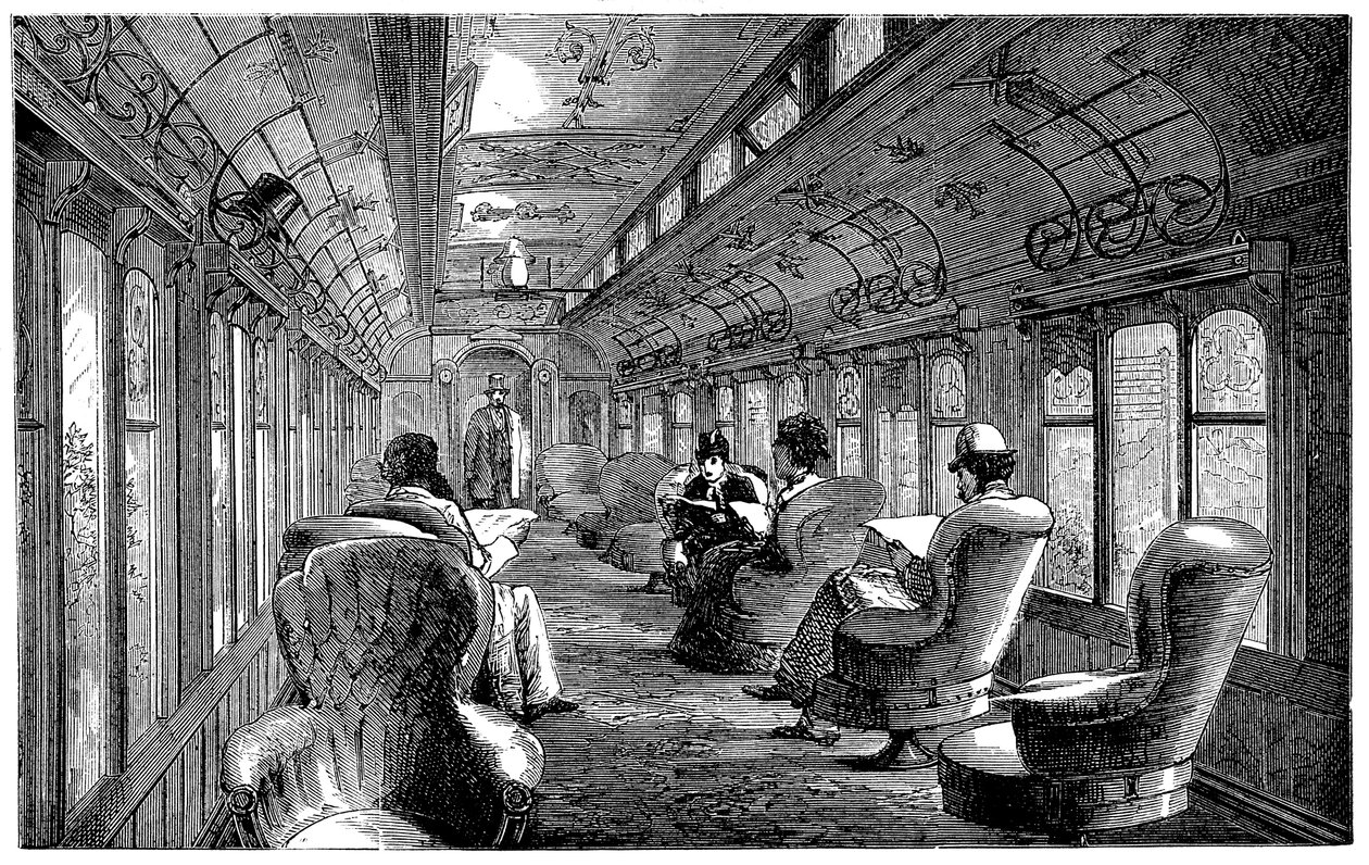 Carro da sala de estar Pullman na Midland Railway, Inglaterra, 1876 de Unbekannt