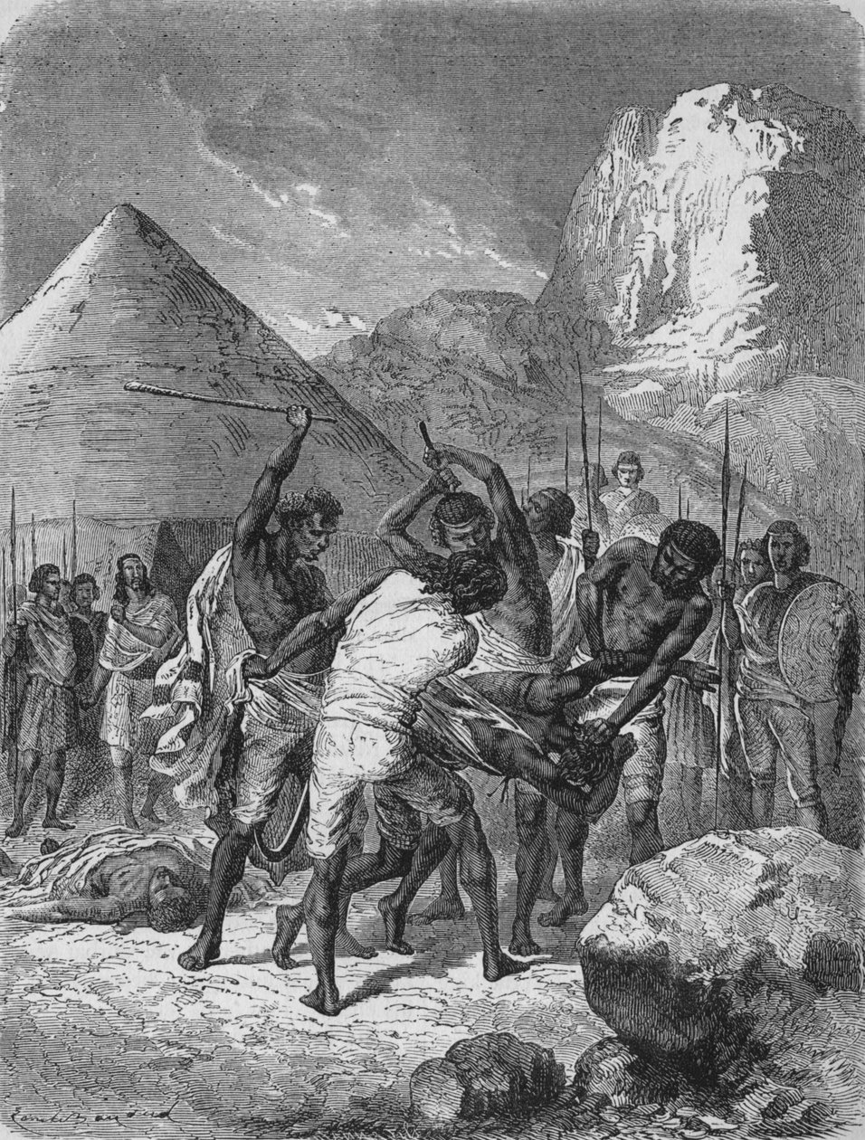 Punição dos cativos da Abissínia, c1880 de Unbekannt
