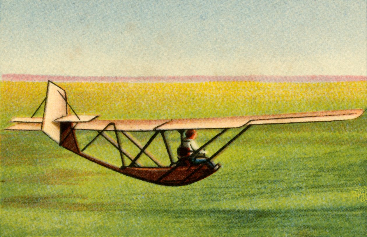 Aluno no planador de treinamento de Zögling na escola de planadores da Sociedade Rhön-Rossitten, Alemanha, 1932. de Unbekannt