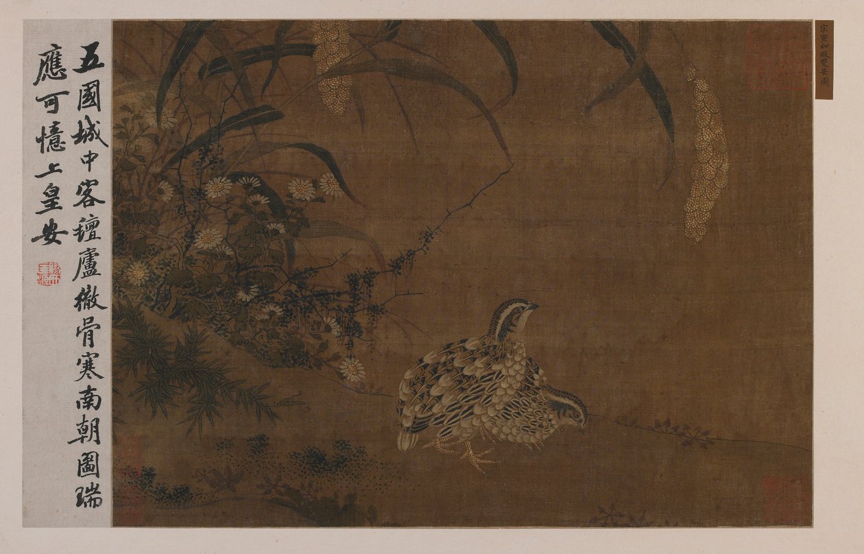 Codorniz e painço, dinastia Ming, 1368-1644. de Unbekannt