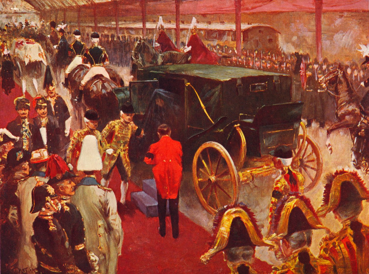Rainha Alexandra chegando na estação de Paddington para o funeral da rainha Victoria, 1901 1906 de Unbekannt