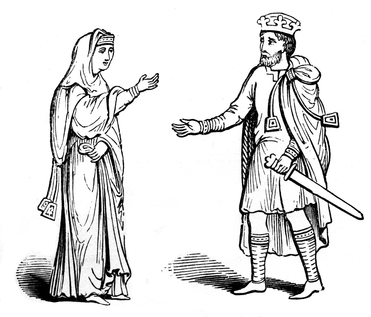 Rainha Alfgyfe e rei Canute, século 11, 1910 de Unbekannt