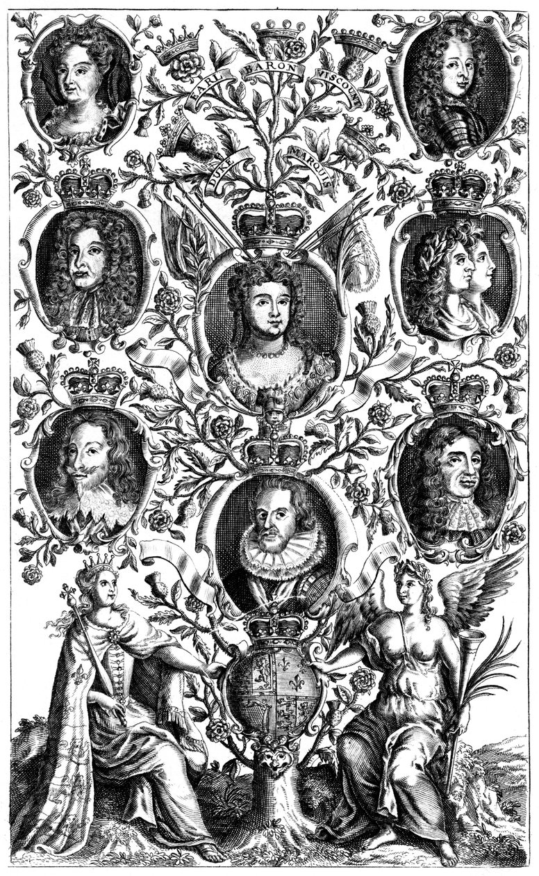 Árvore genealógica Rainha Annes 1665-1714 de Unbekannt