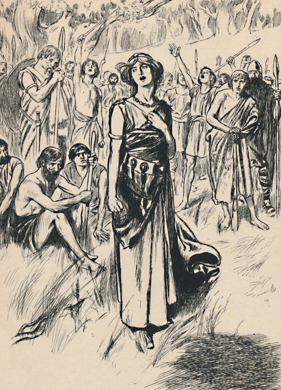 Rainha Boadicea e seus soldados, c1907 de Unbekannt