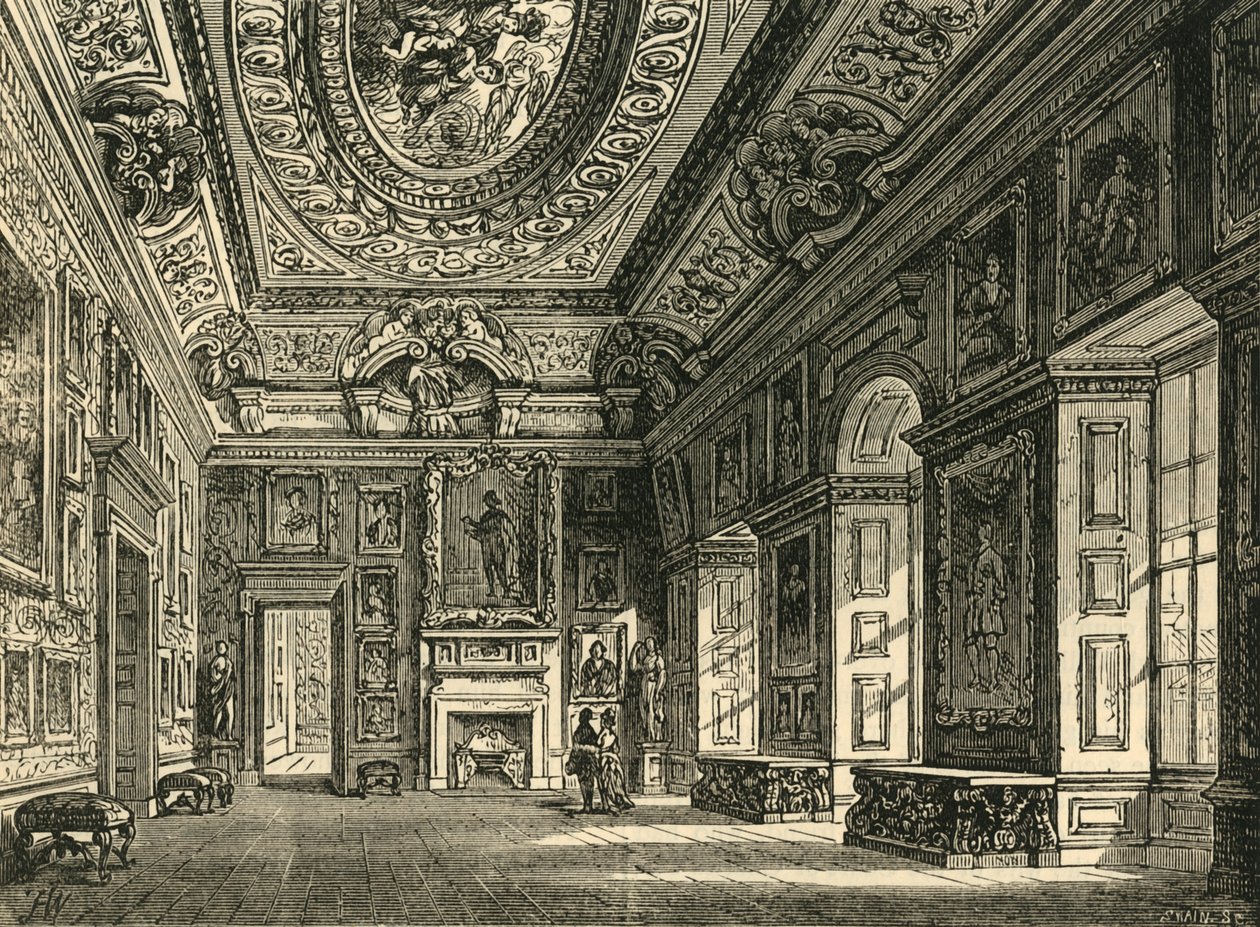 Sala de estar da rainha Carolines, palácio de Kensington, c1876. de Unbekannt