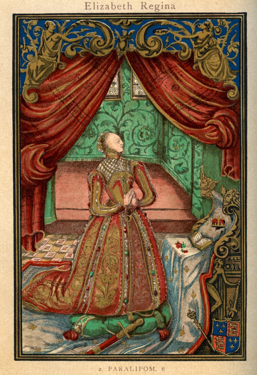 Rainha Elizabeth I em oração, 1569, 1893 de Unbekannt