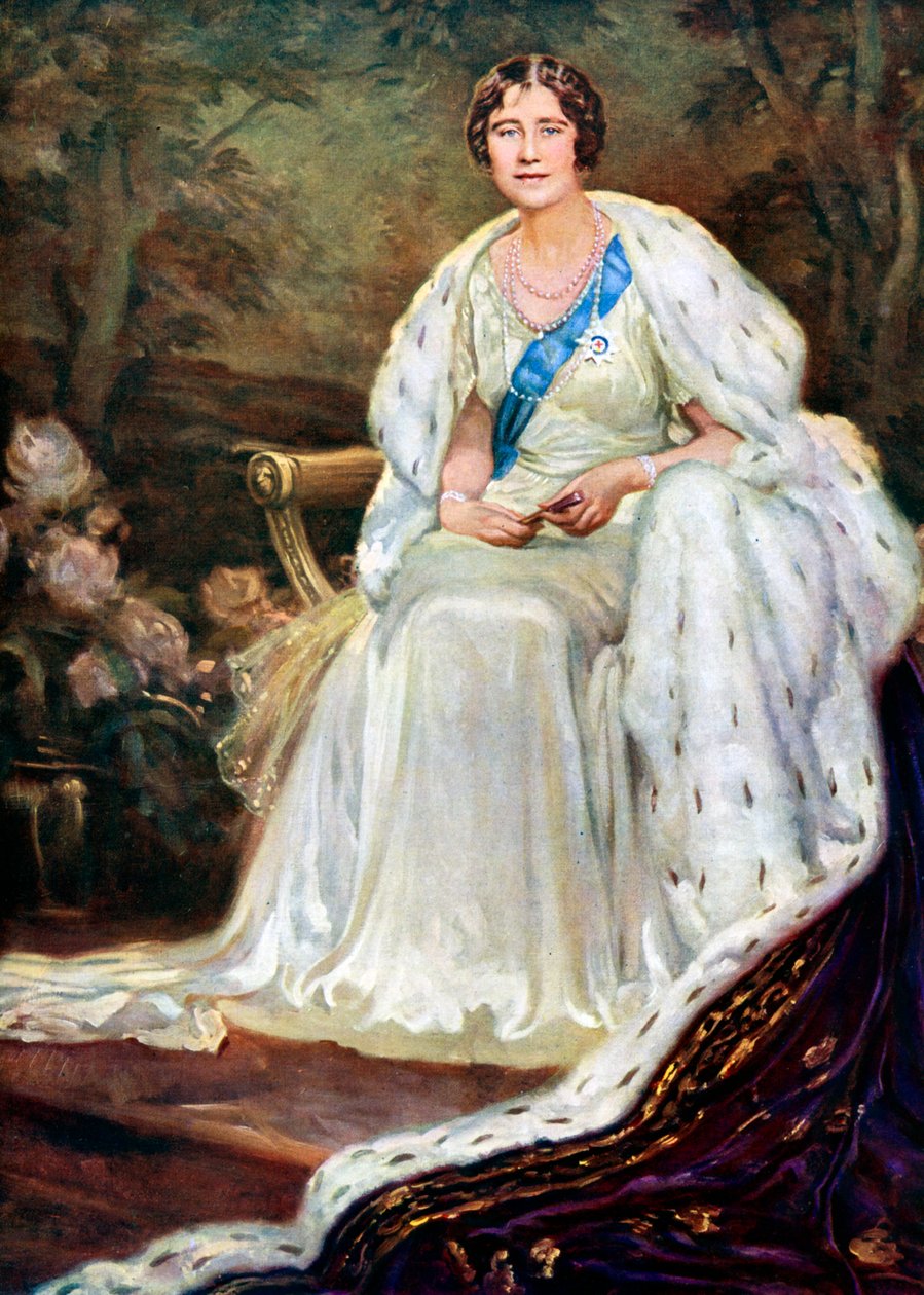 Rainha Elizabeth em roupas de coroação, 1937 de Unbekannt