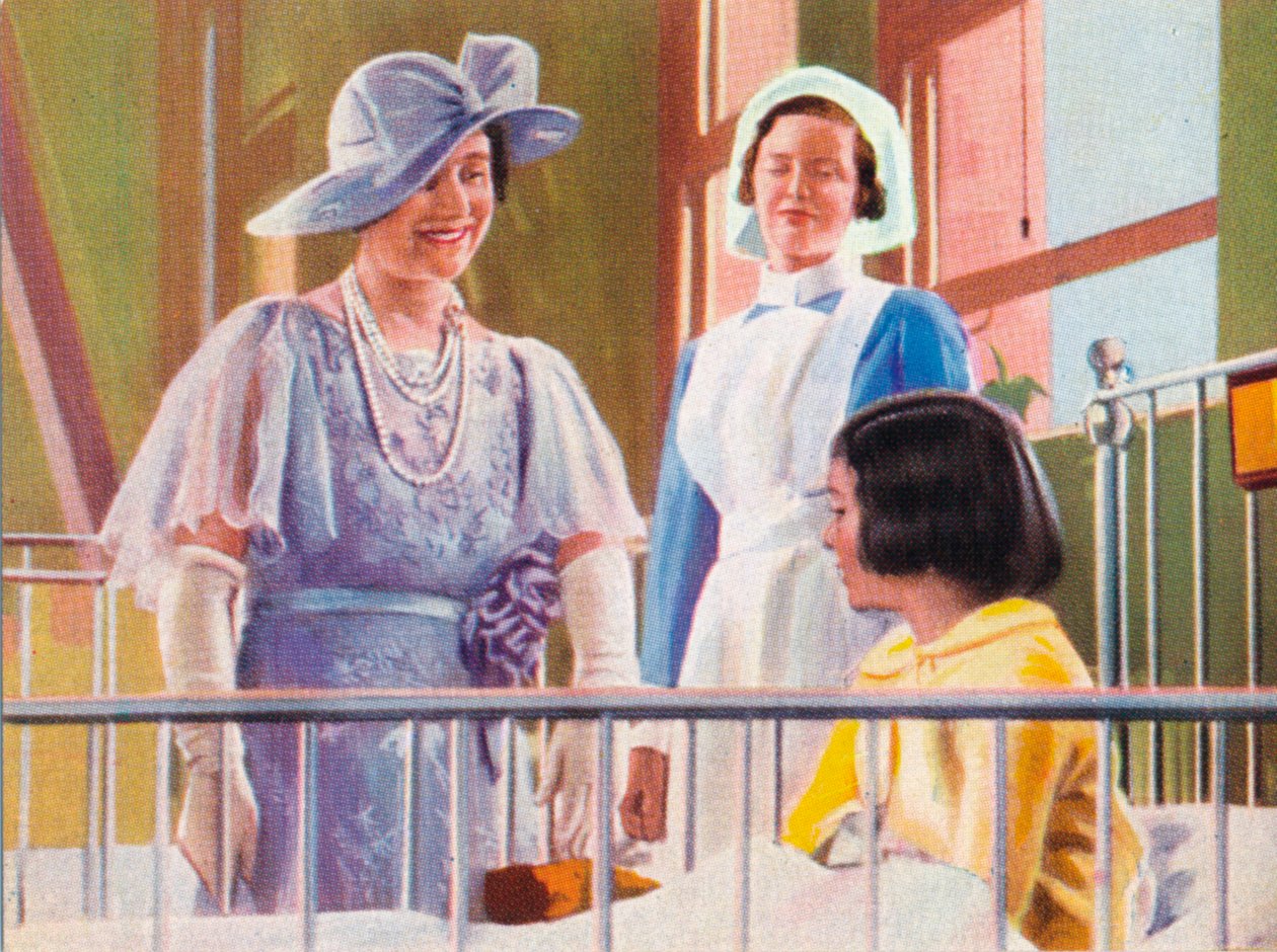 Rainha Elizabeth visitando uma ala infantil no Middlesex Hospital, 1935. 1937 de Unbekannt