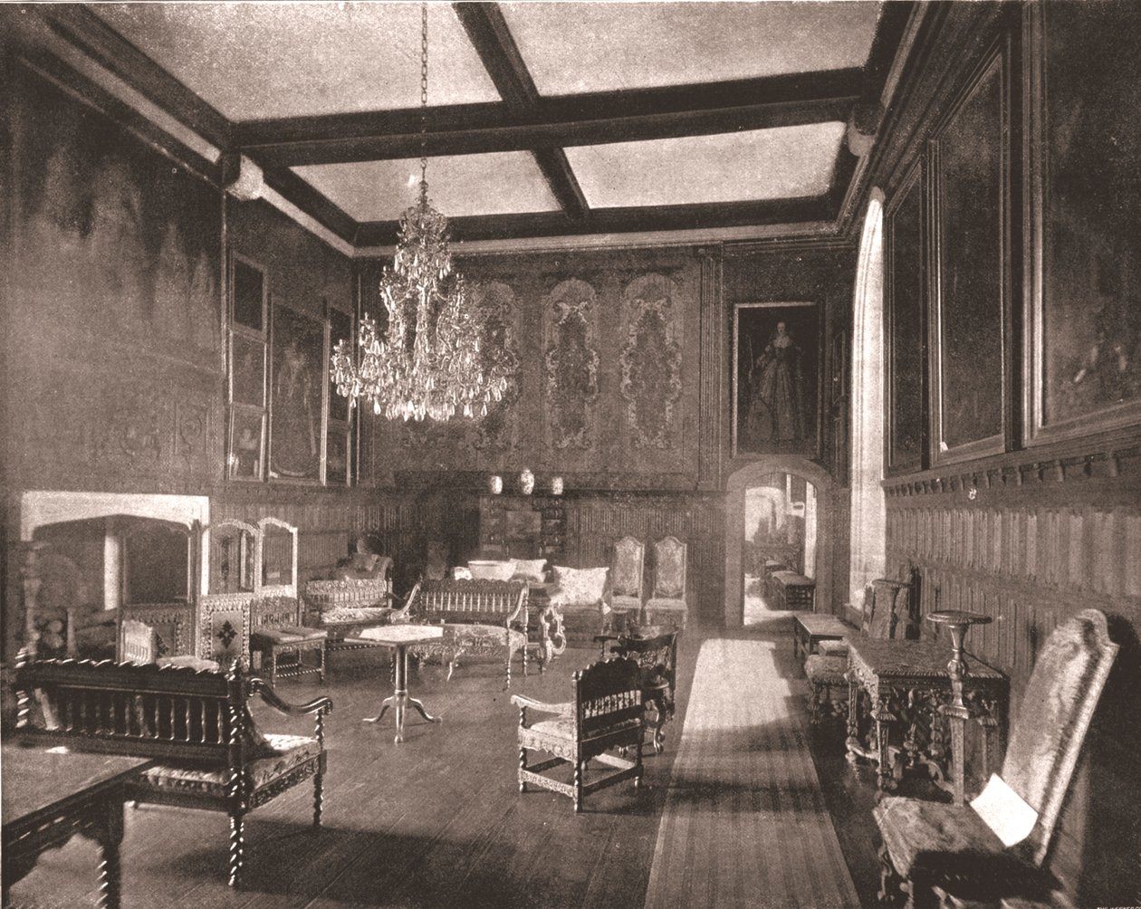 Sala da rainha Elizabeths em Penshurst Place, Kent, 1894. de Unbekannt