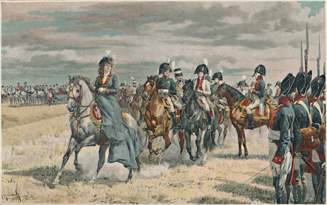 Rainha Louisa Revendo o Exército Prussiano, 1896 de Unbekannt