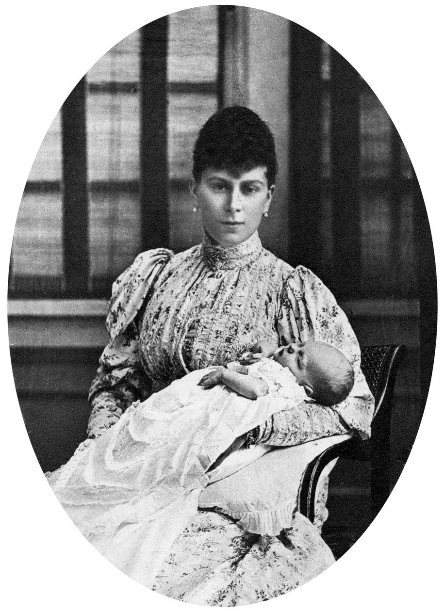 Rainha Maria com o futuro rei Eduardo VIII, c1894 de Unbekannt
