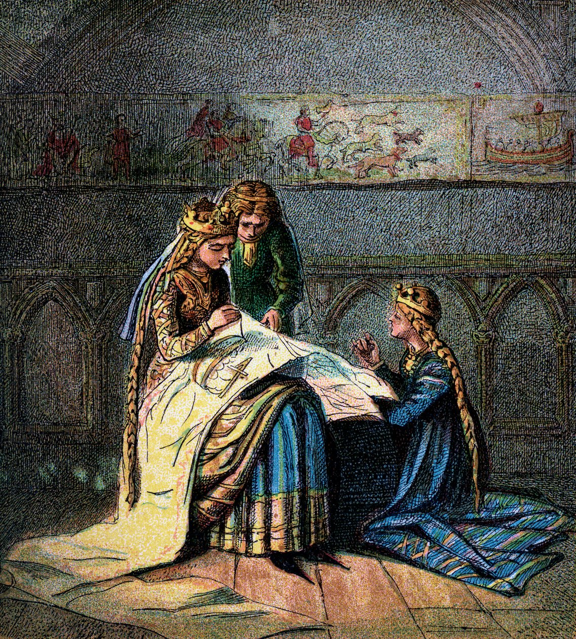 Rainha Matilda e sua tapeçaria, c1850 de Unbekannt
