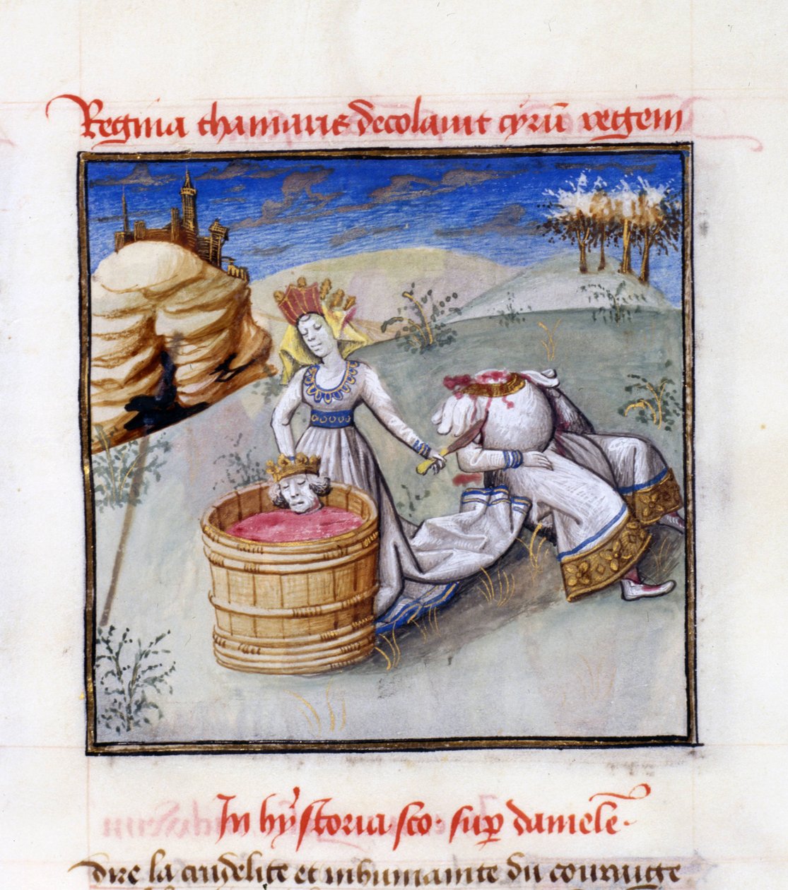 Rainha Tomyris. De: Speculum Humanae Salvationis Espelho da salvação humana por Ludolph da Saxônia de Unbekannt