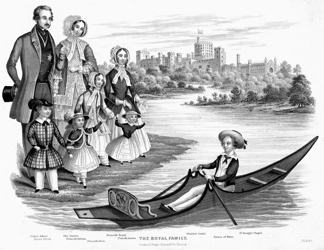Rainha Victoria e Príncipe Albert com seus seis filhos mais velhos, c1850 de Unbekannt