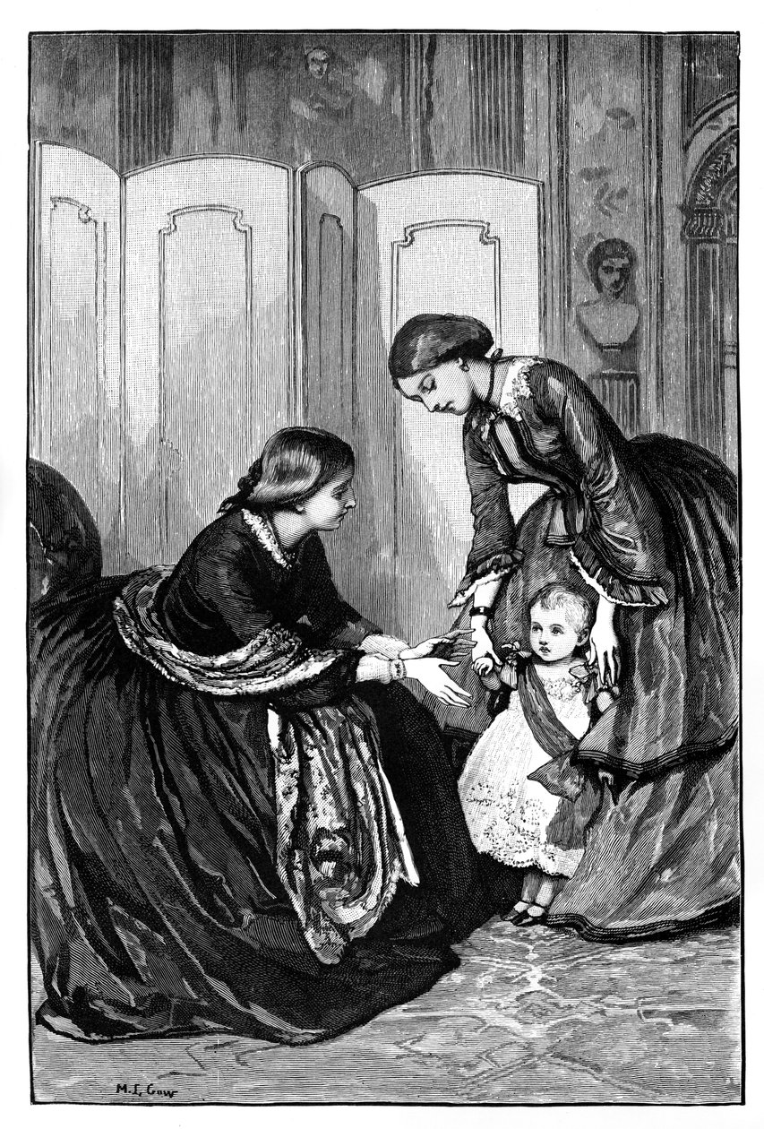 Rainha Victoria e seu netinho, príncipe Wilhelm da Prússia, c1883 de Unbekannt