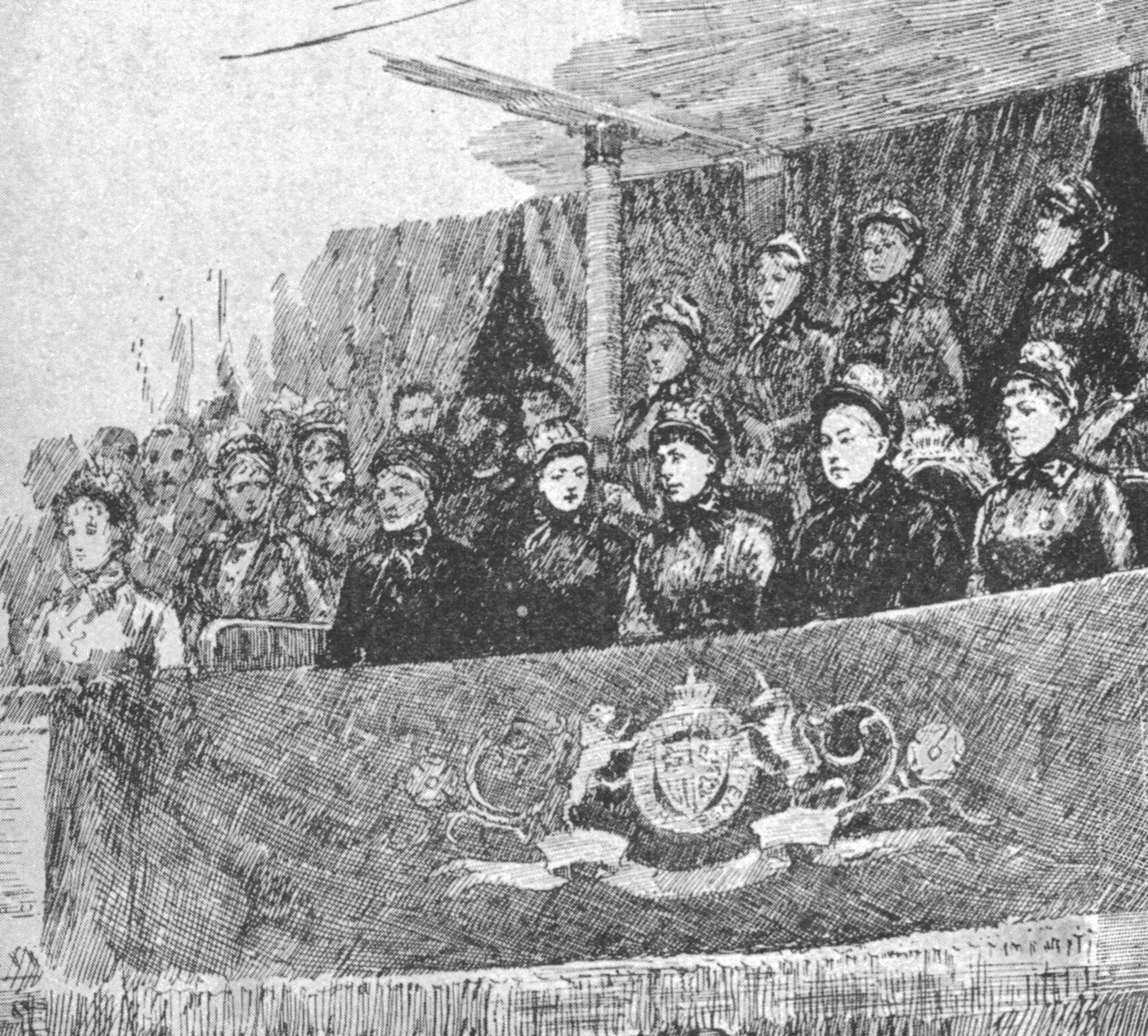 Rainha Victoria no desempenho de ... Mors et Vita no Albert Hall, 1886, 1901. de Unbekannt