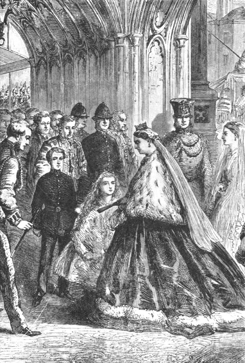 Rainha Victoria entrando no Palácio de Westminster, 5 de fevereiro de 1867, 1901. de Unbekannt