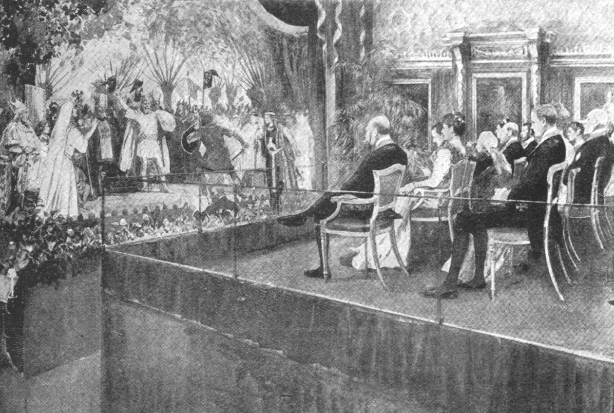 Rainha Victoria ouvindo Lohengrin no Castelo de Windsor, em seu oitavo aniversário, 1899, 1901. de Unbekannt