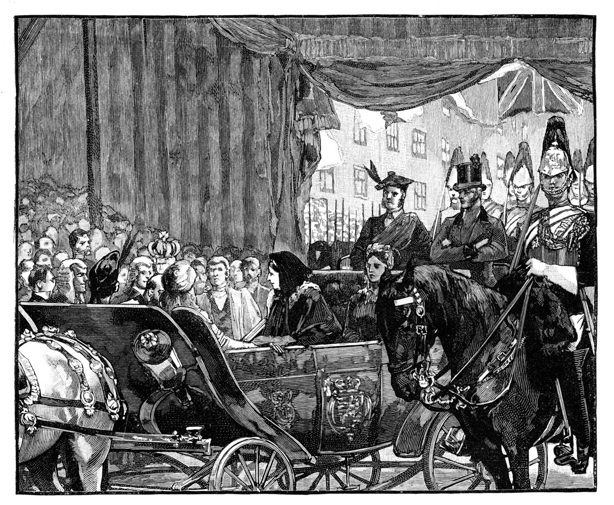 Rainha Victoria abrindo a ponte Blackfriars, Londres, 1869 de Unbekannt