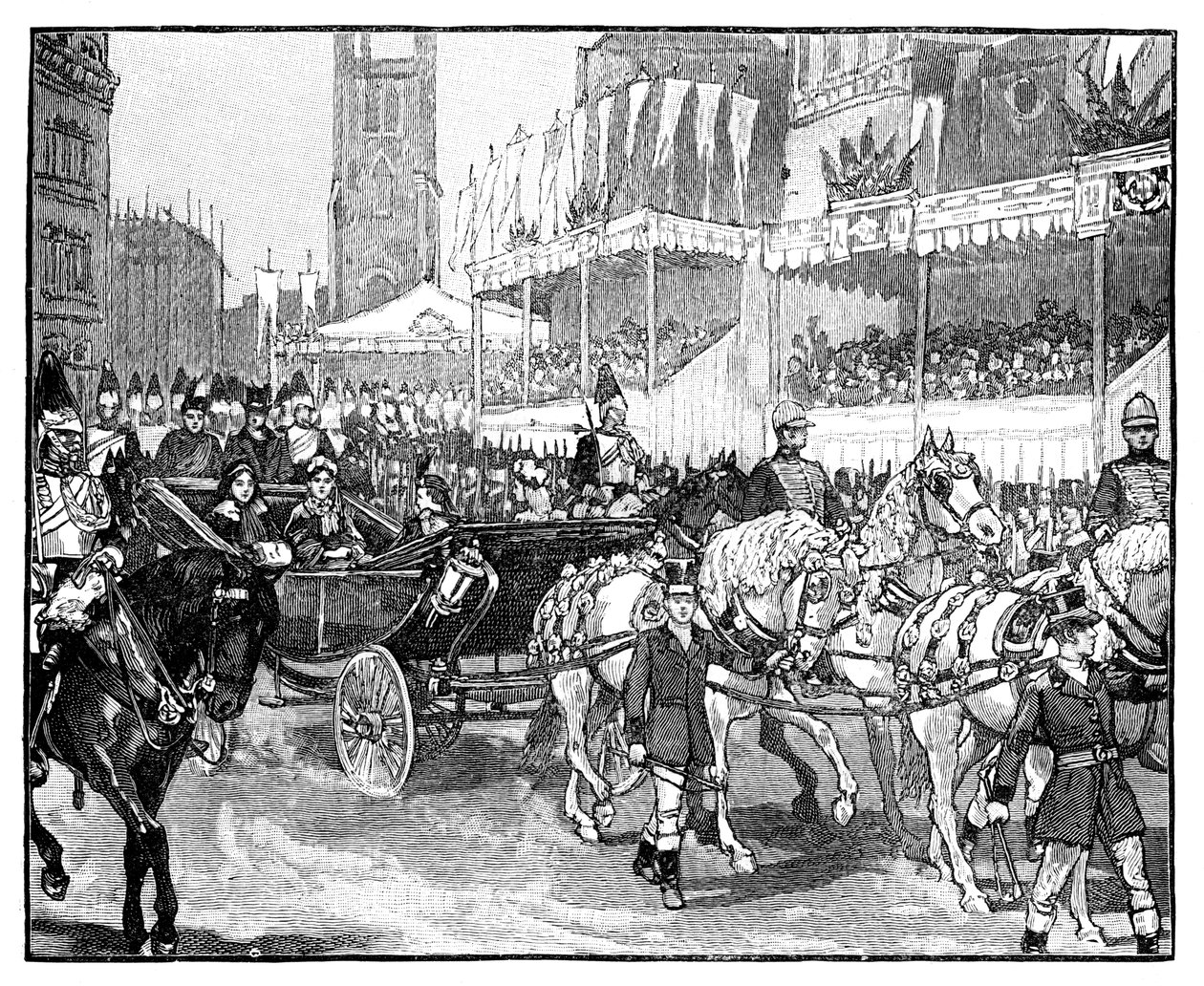 Rainha Victoria abrindo o viaduto Holborn, Londres, 1869 de Unbekannt