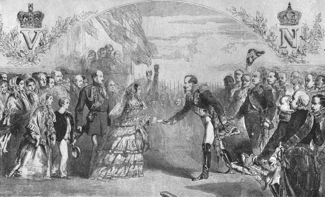 Rainha Victoria recebida em Boulogne pelo imperador Napoleão III., 18 de agosto de 1855, 1901. de Unbekannt