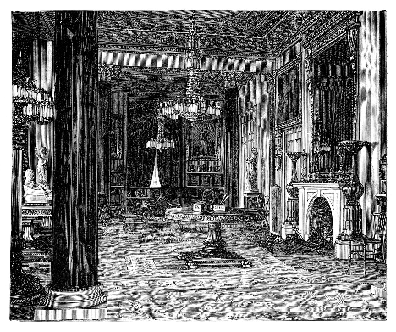 Sala de estar da rainha Victorias, Casa Osborne, Ilha de Wight de Unbekannt
