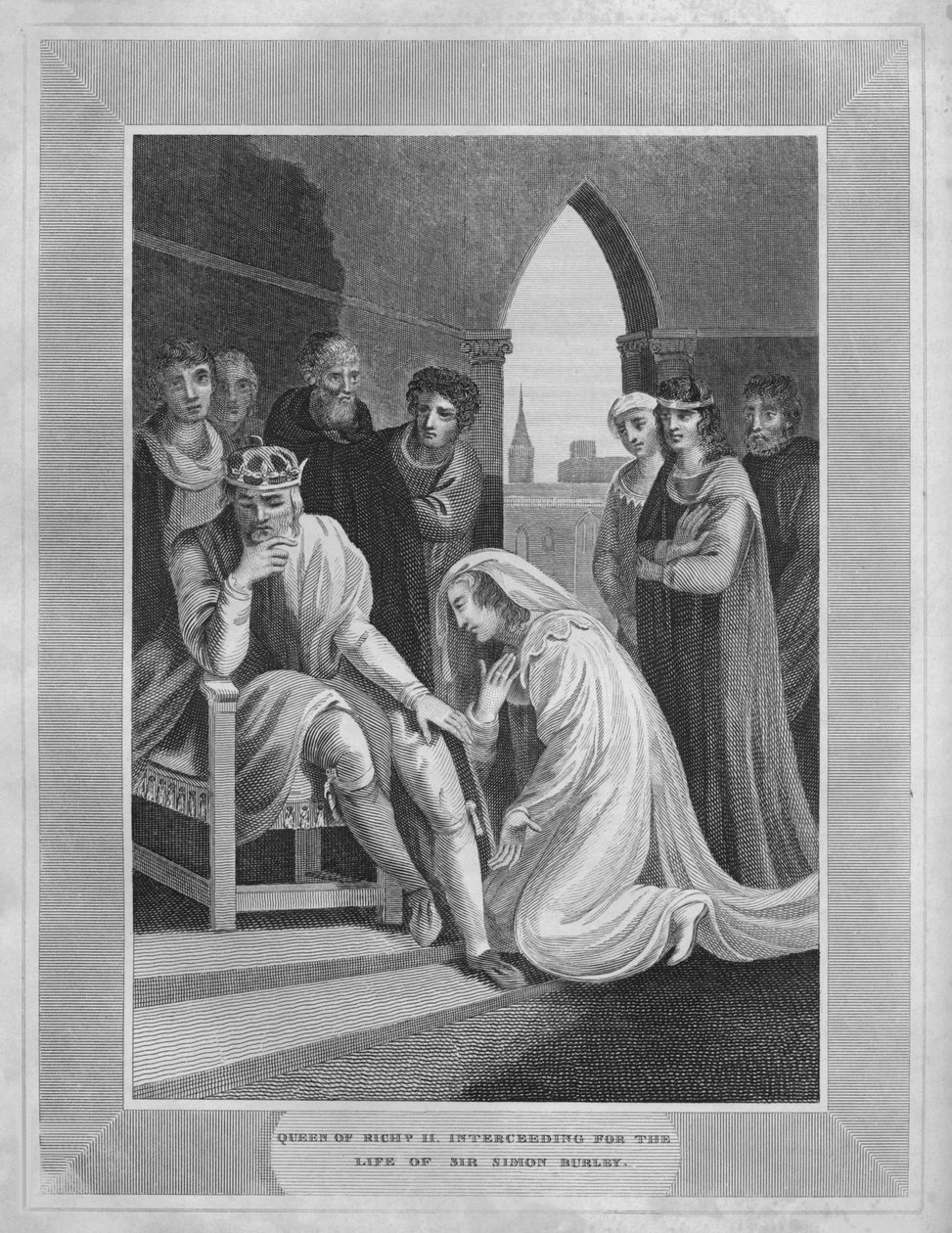 Rainha de Ricardo II. Interceptação pela vida de Sir Simon Burley, 1838 de Unbekannt