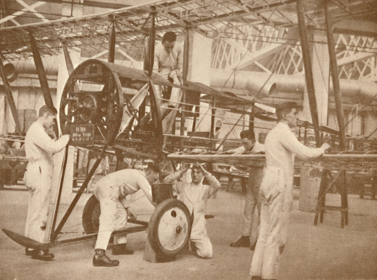 RAF Apprentices Rigging a Plane na Escola Técnica, Halton, Buckinghamshire, 1927 de Unbekannt