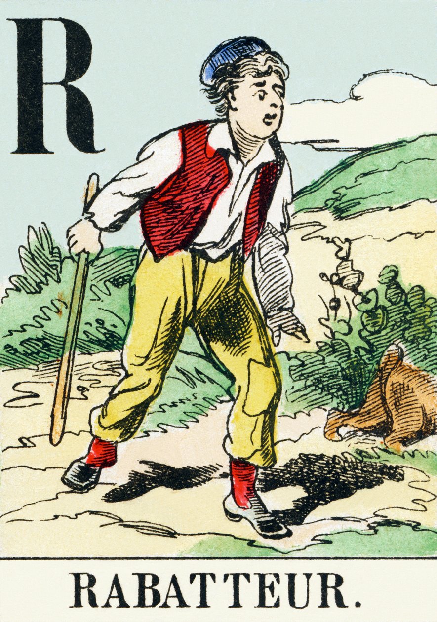 R : Rabatteur - O Alfabeto da Caça, c.1890 (gravura) de Unbekannt