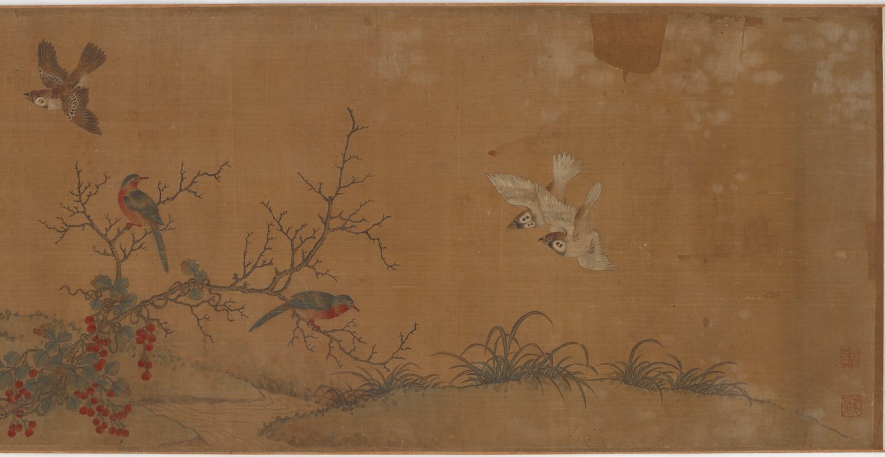Coelhos, pássaros e flores, século XVII. de Unbekannt