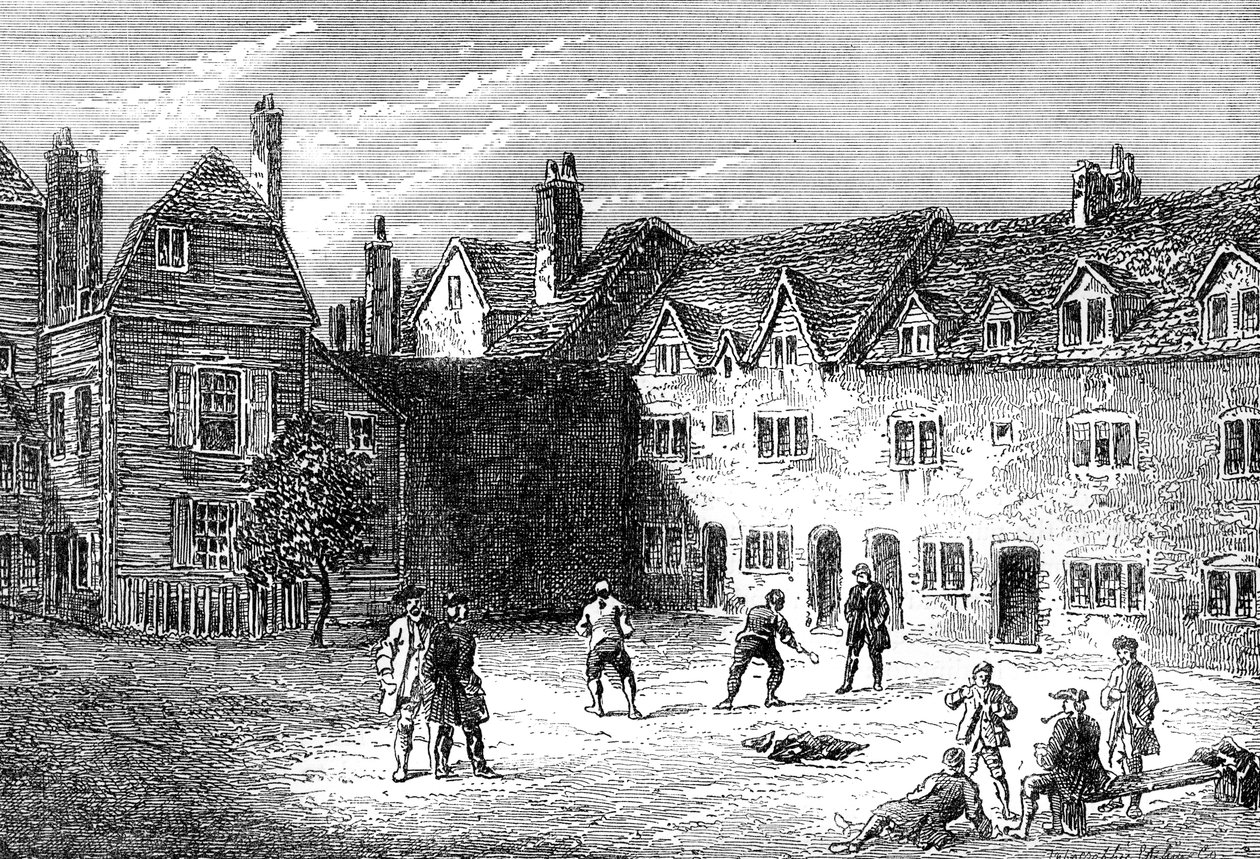 Quadra de raquetes, prisão de Marshalsea, século XIX de Unbekannt