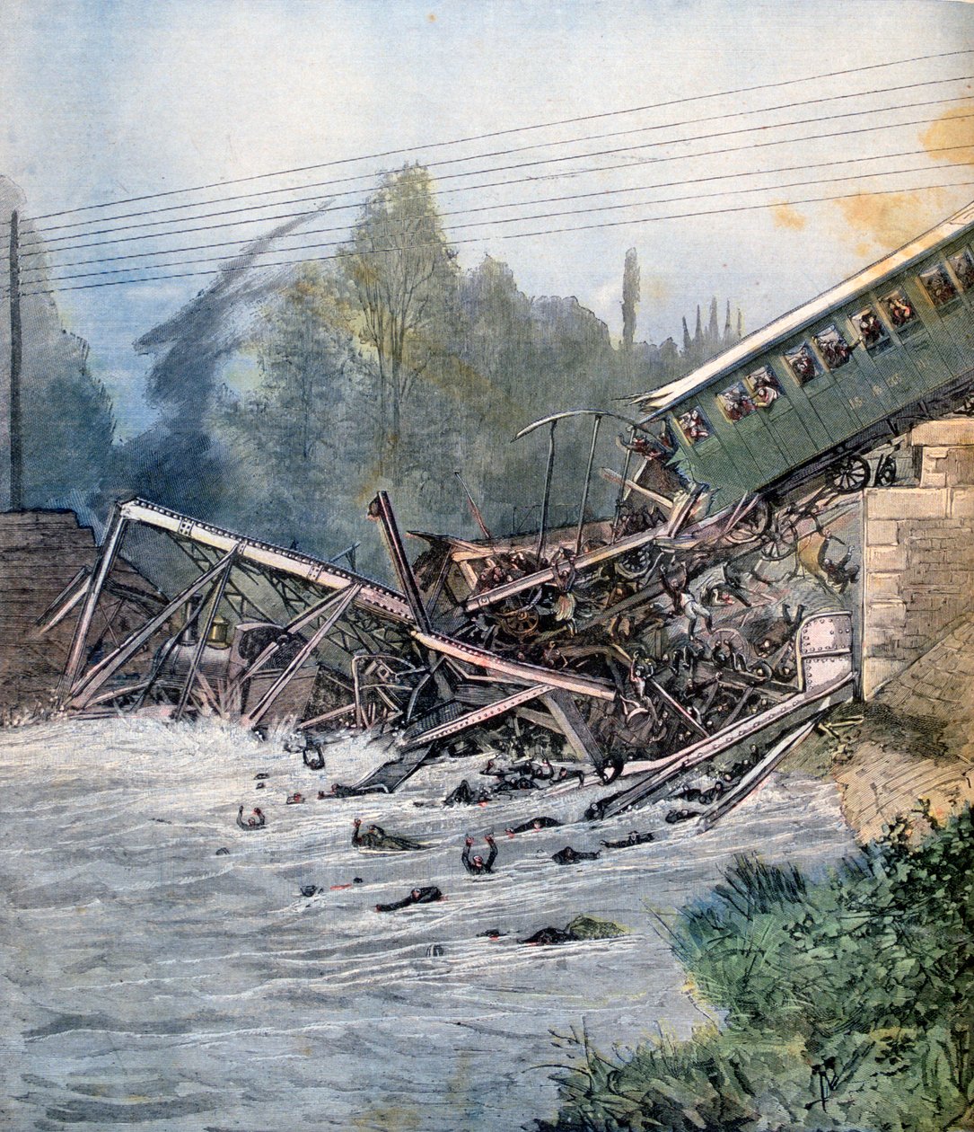 Acidente ferroviário, Munchenstein, Suíça, 14 de julho de 1891 de Unbekannt
