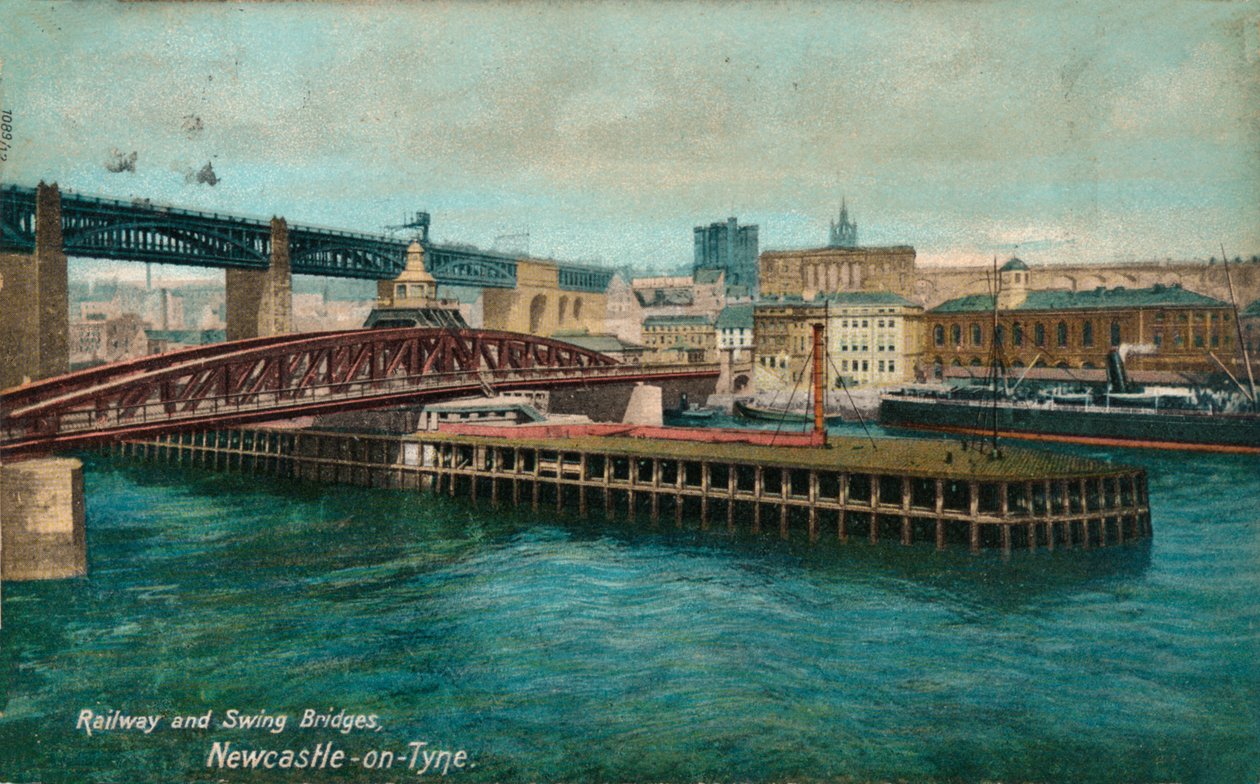 Pontes ferroviárias e de balanço, Newcastle upon Tyne, c1905 de Unbekannt