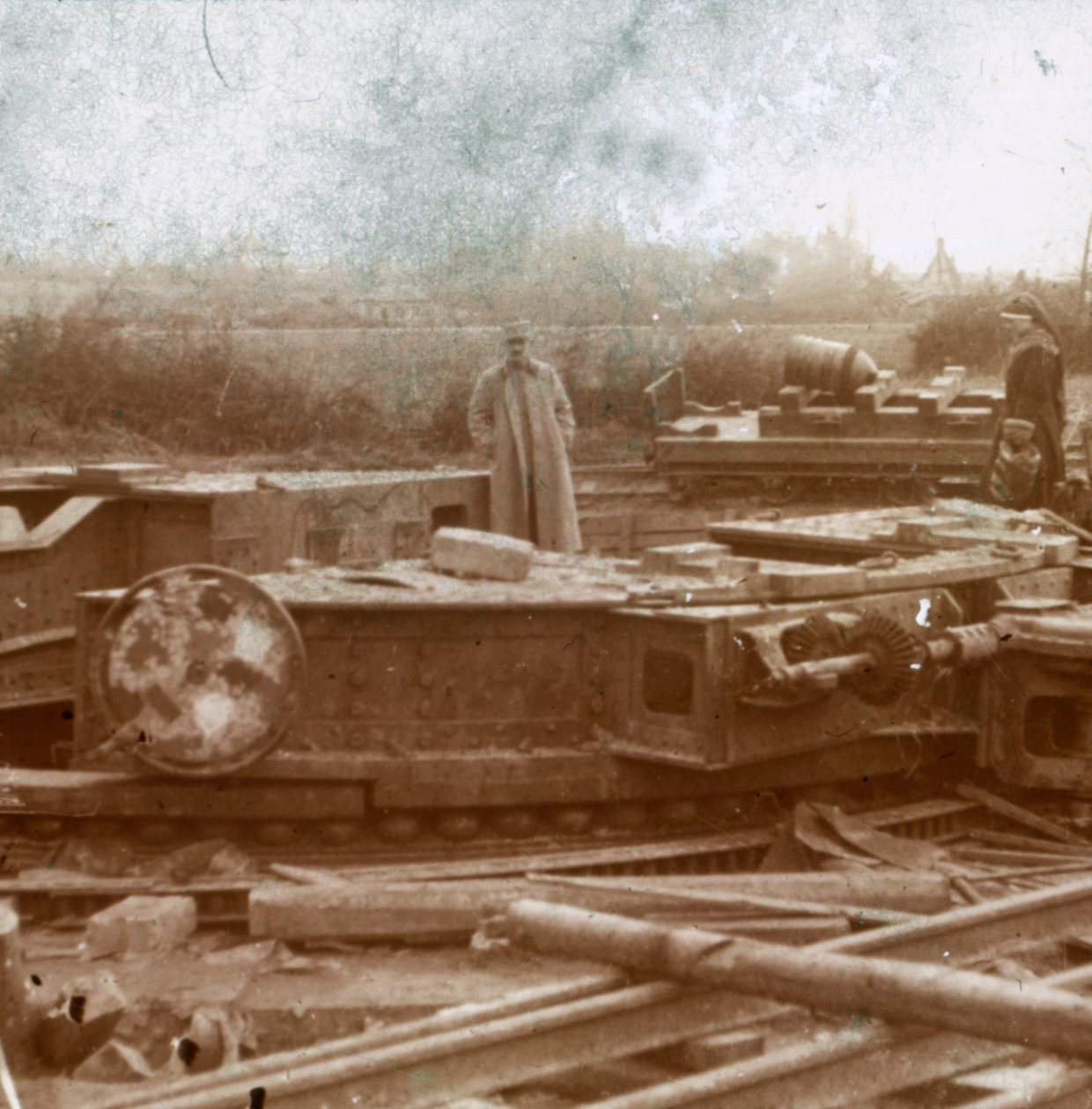 Montagem ferroviária para a arma Big Bertha, c1914-c1918 de Unbekannt