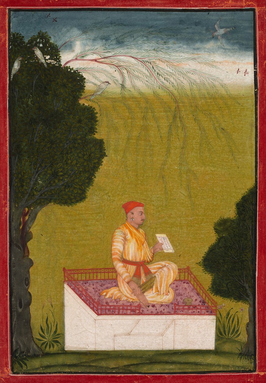 Raja Dalip Singh, de Guler on a Dais, c. 1720 de Unbekannt