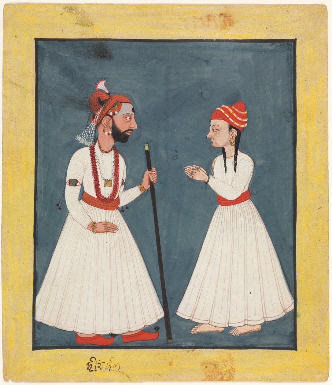 Raja Shamsher Sen com uma Juventude, 1760-70. de Unbekannt