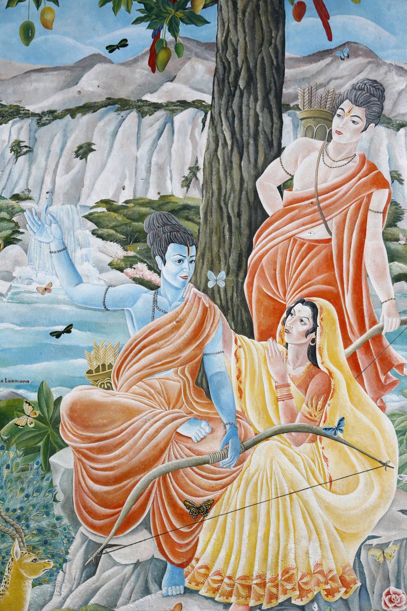 Rama, Sita e Laxman. Pashupatinah, Katmandu, Nepal de Unbekannt