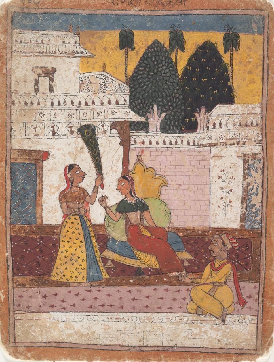 Ramkali Ragini: Página de uma série de Ragamala dispersa de modos musicais, século XVIII. de Unbekannt