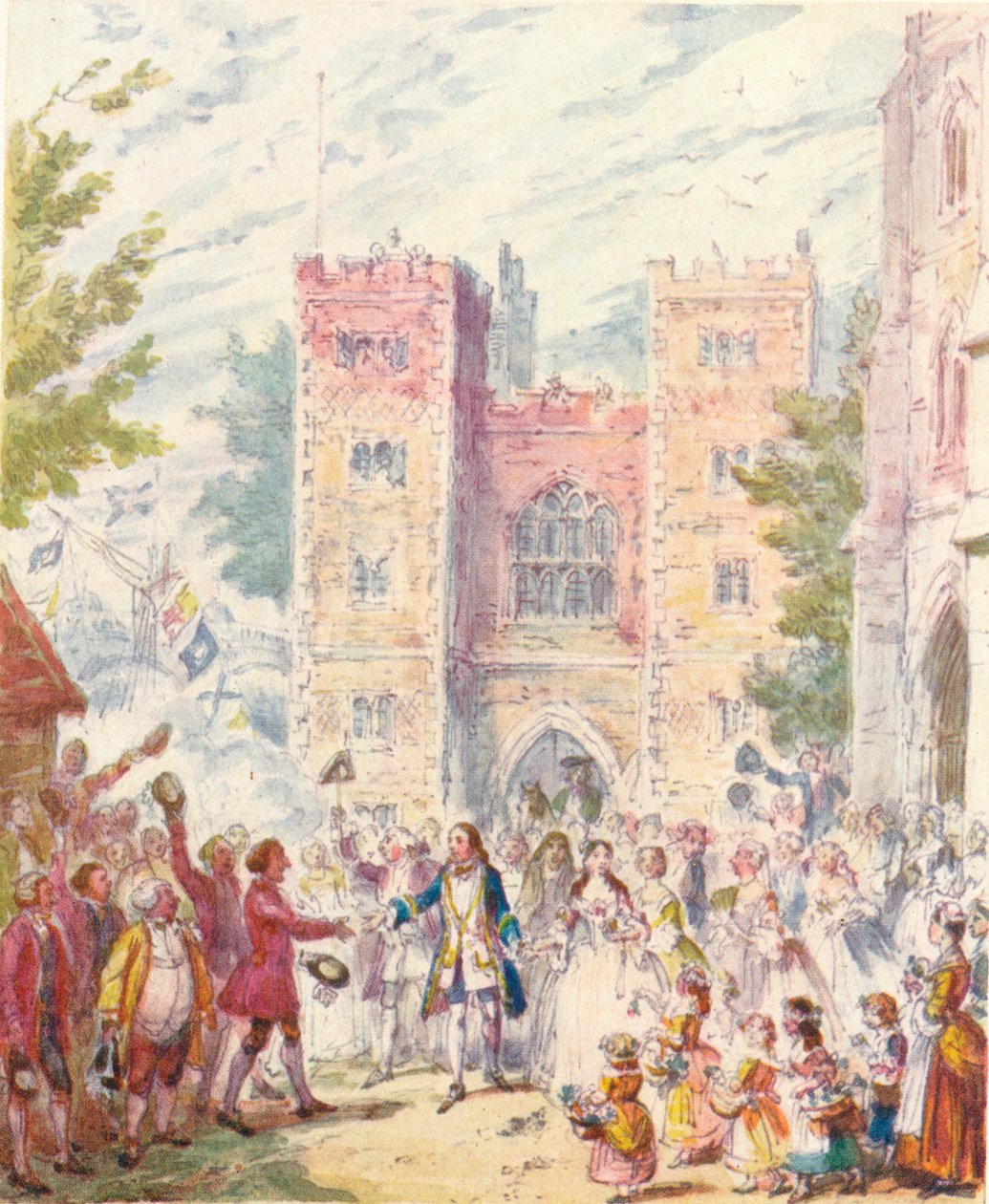 Randulph Crews Marriage com Hilda na Igreja de Lambeth, 1842, 1903. de Unbekannt