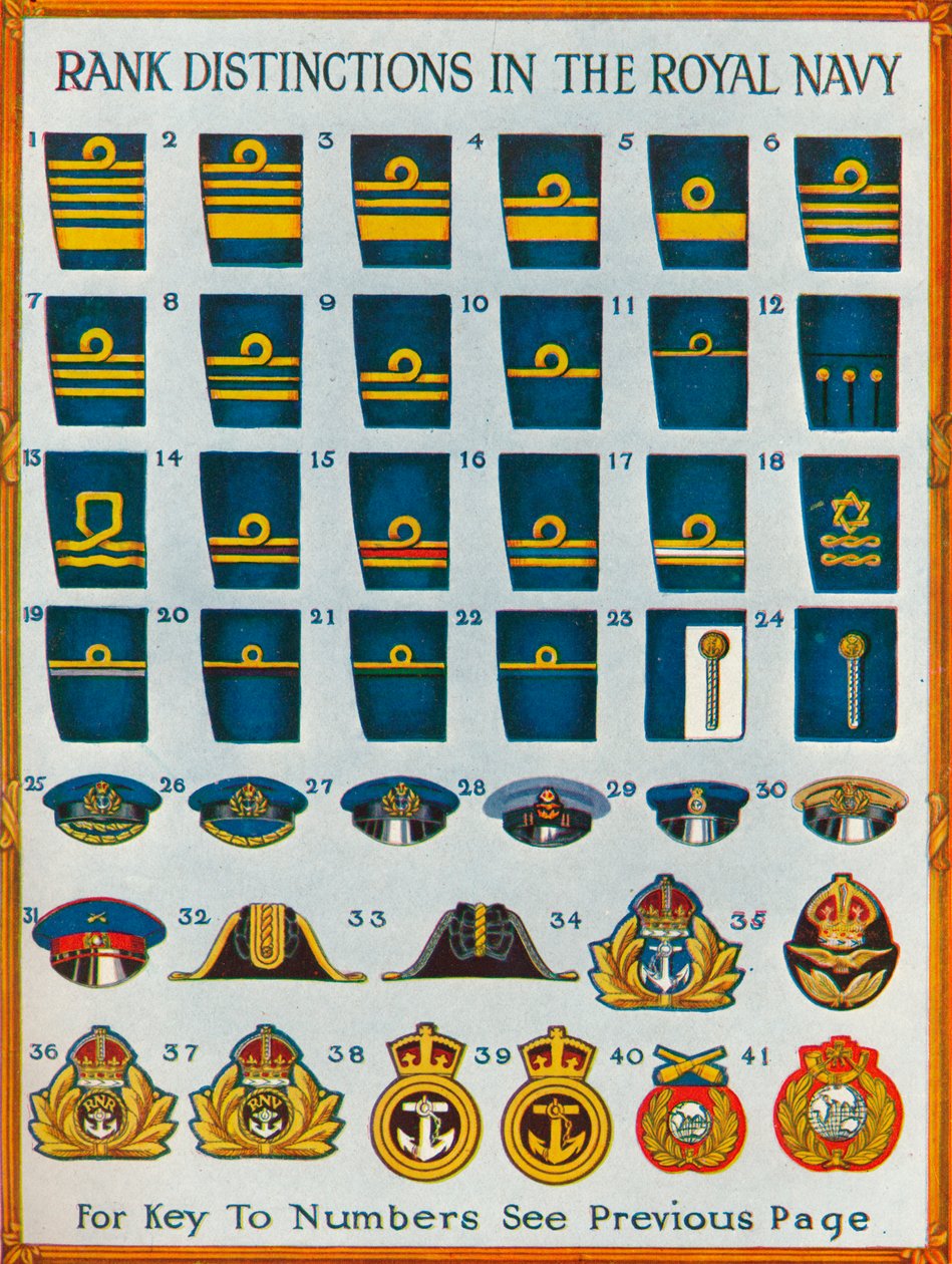 Distinções de classificação na Marinha Real, c1919 1919 de Unbekannt