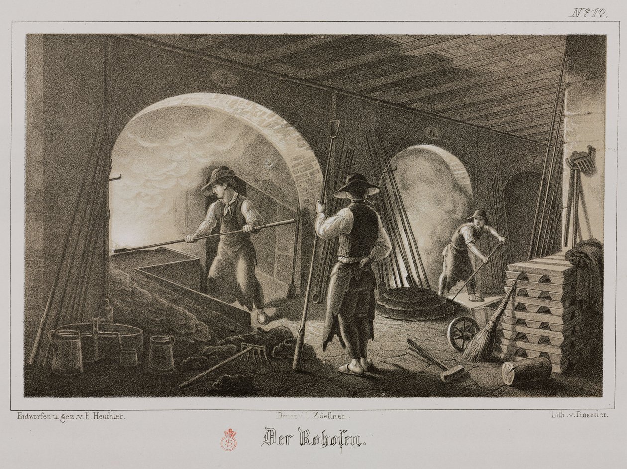 Processamento de Matérias-Primas, Metalurgia Forja de metais preciosos, Alemanha, c 1851 de Unbekannt