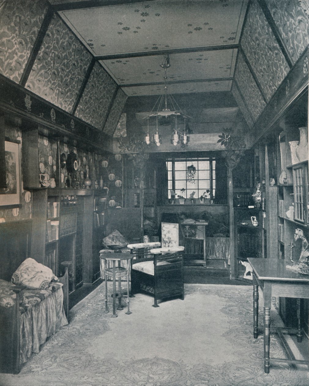 Sala de leitura projetada por H Novack e executada por JW Muller, c1899 de Unbekannt