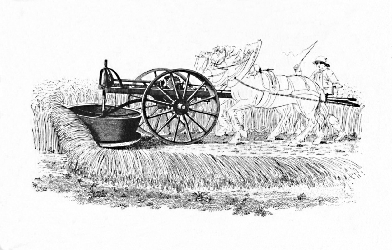 Máquina de colheita inventada por James Smith de Deanston, 1816, 1904 de Unbekannt