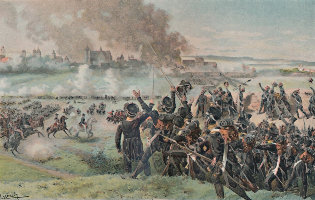 Reaparecimento de Napoleão no campo antes de Ratisbona, 1809, 1896. de Unbekannt