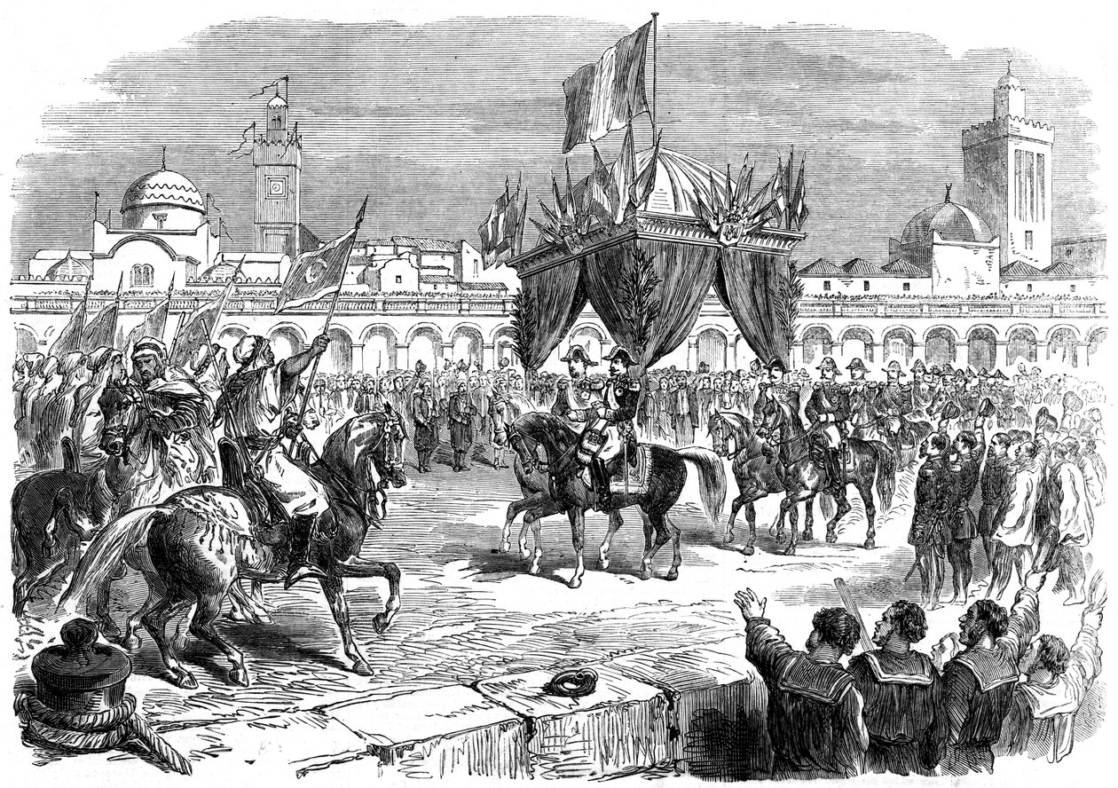 Recepção do imperador da França no cais de Argel, 1865 de Unbekannt