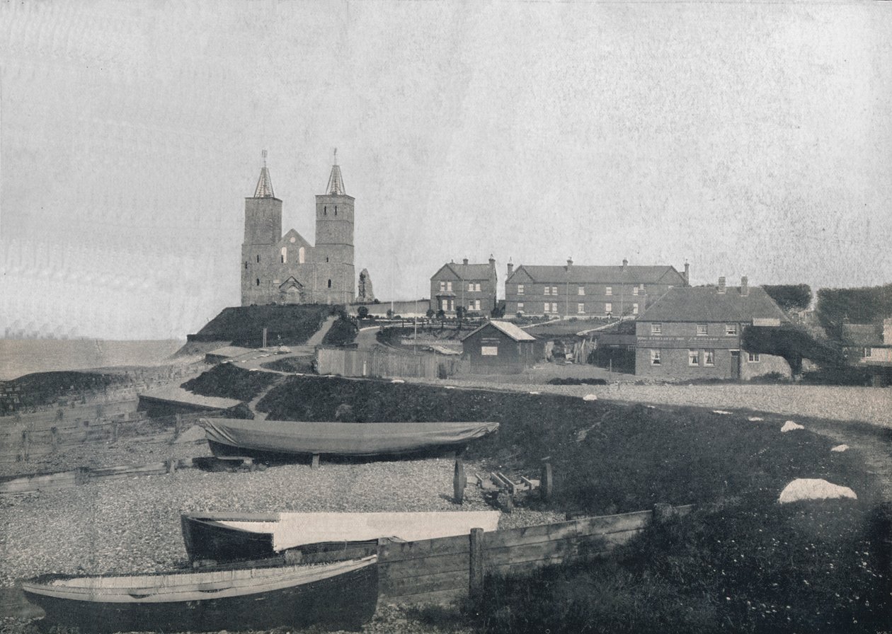 Reculver - a vila e as torres Reculver, 1895 de Unbekannt