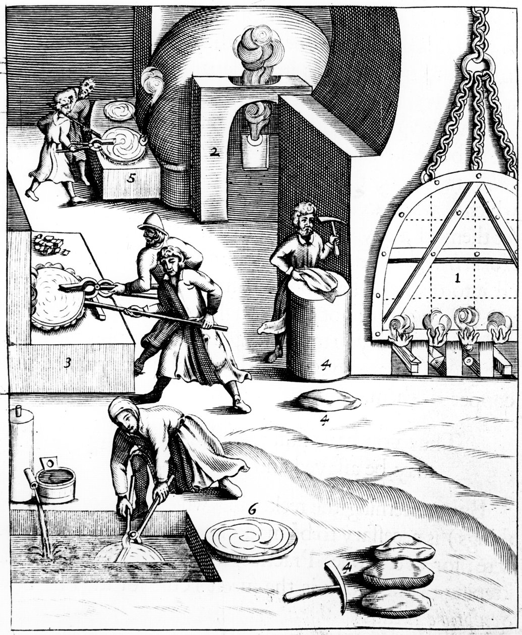 Refinando o cobre usando o processo húngaro, 1683 de Unbekannt