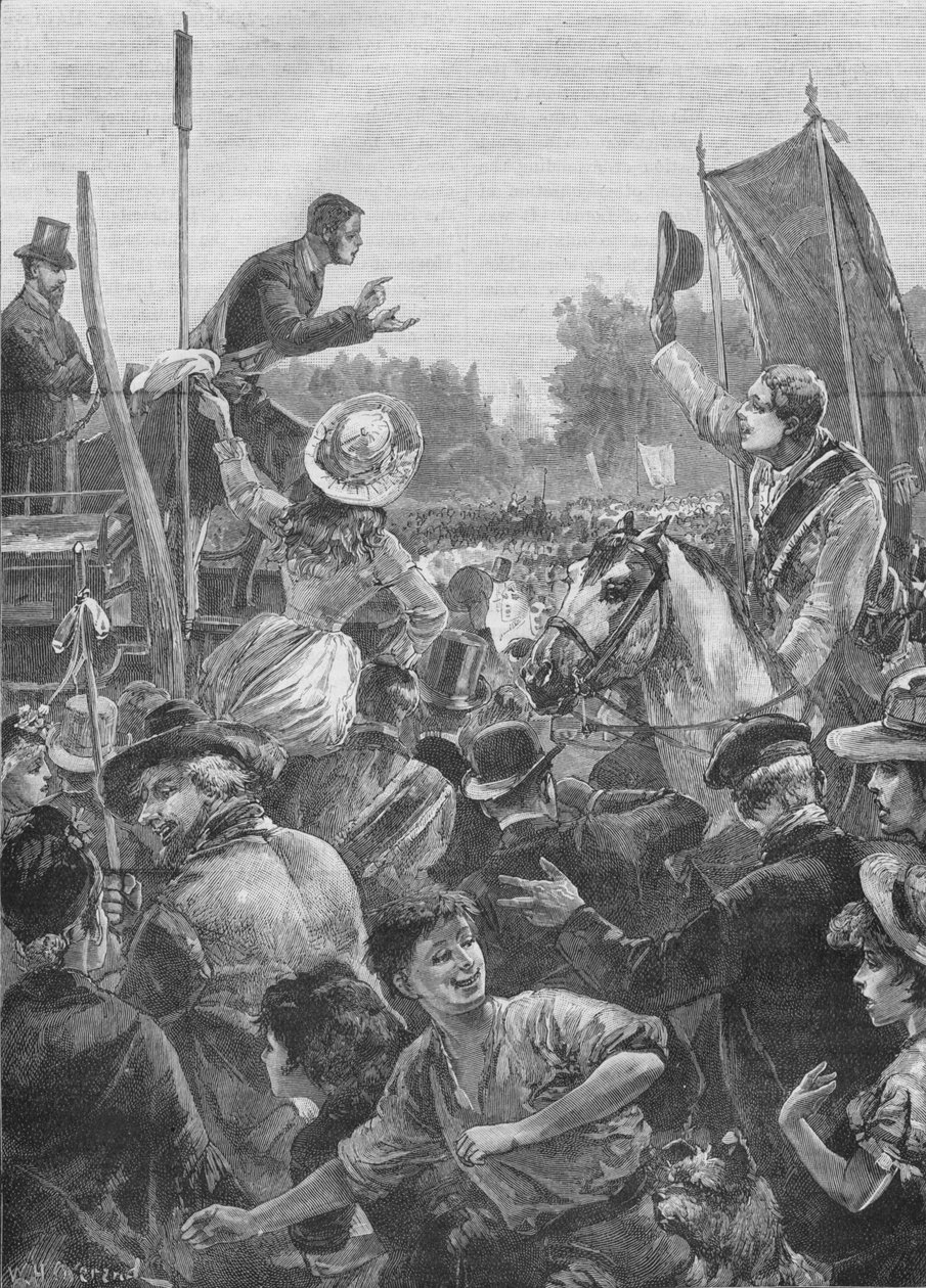 Demonstração da reforma em Hyde Park, Londres, século 19 1906 de Unbekannt
