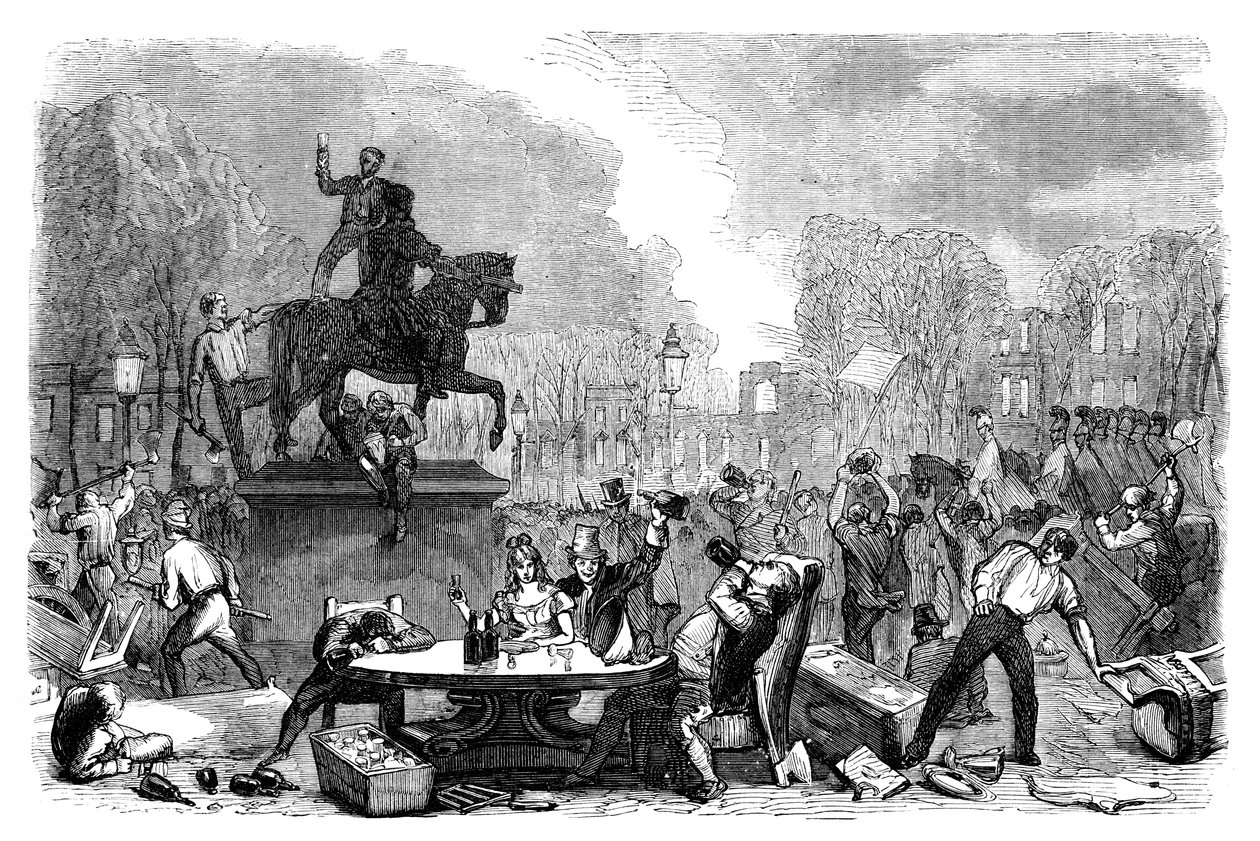 Motins de reforma em Queens Square, Bristol, 1831 c1895 de Unbekannt