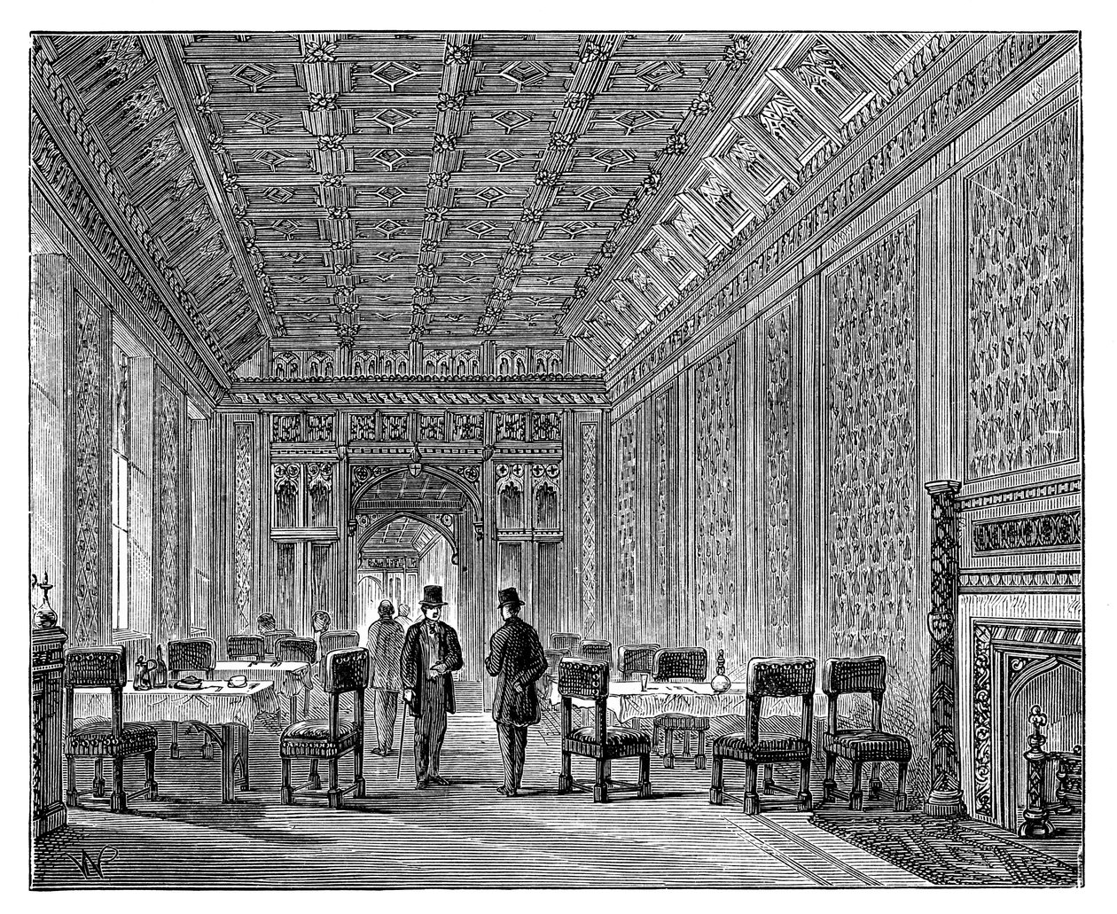 Sala de Refresco, Câmara dos Lordes, Palácio de Westminster, Londres, c1888 de Unbekannt